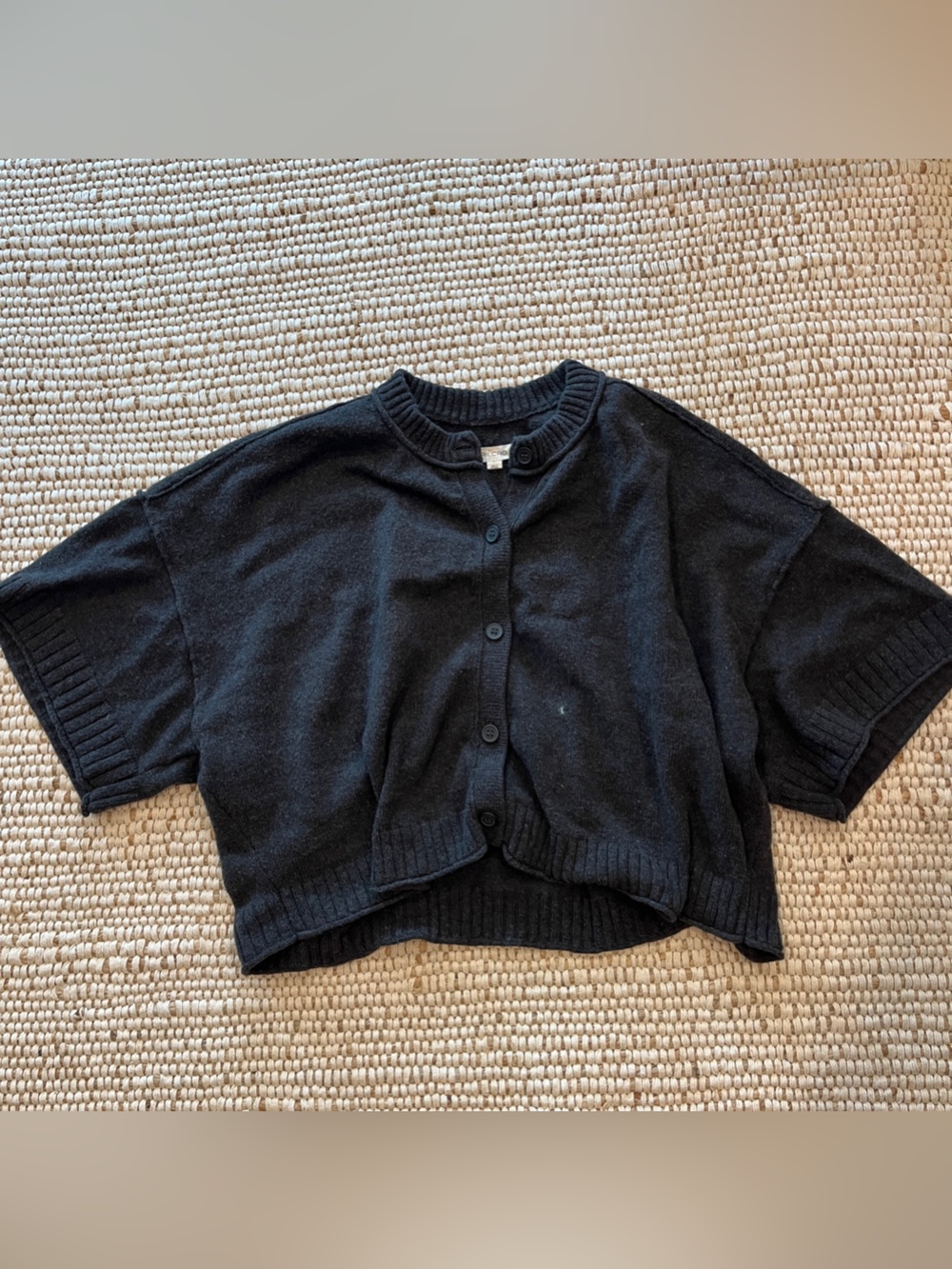 Anthropology Pilcro Cropped Short Sleeve Sweater Cardigan Size Large